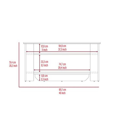 Dark Brown Storage Table with Four Legs and Lower Shelf - Doorway & Living Room Furniture