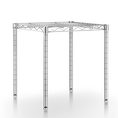 Xcity Storage Shelves, 1 Tier Heavy Duty Metal Shelving Unit, 350 LBS Adjustable Steel Wire Shelf for Commercial, Pantry, Kitchen, Garage, 14" D x 14" W x 15" H, Chrome - color: Chrome, size: 14"W x 14"D x 15"H, 1-Tier