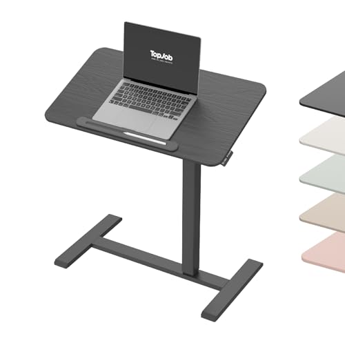 TopJob AnyDesk Nest Pro Sit Standing Desk, Portable Folding Stand Desk with Hidden Wheels, Computer Workstations, Home Use, Couch Side Table, Bedside Table, Kitchen Prep Table, Cordless (Black) - color: Black