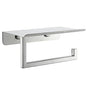 JQK Toilet Paper Holder Shelf, Bathroom Tissue Roll Holder with Phone Shelf, 5 Inch 304 Stainless Steel Tissue Paper Dispenser, Brushed Finished Wall Mount, TPH202-BN-T - color: Brushed