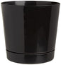 Root & Vessel Majestic Full Depth Round Cylinder Pot, Glossy Black, 8-Inch (10088) - color: Black, size: 8 Inch