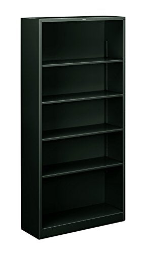 HON Metal Bookcase - Bookcase with Two Shelves, 34-1/2w x 12-5/8d x 72h, Charcoal (HS30ABC) - color: Charcoal, size: 5 Shelves