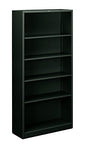 HON Metal Bookcase - Bookcase with Two Shelves, 34-1/2w x 12-5/8d x 72h, Charcoal (HS30ABC) - color: Charcoal, size: 5 Shelves