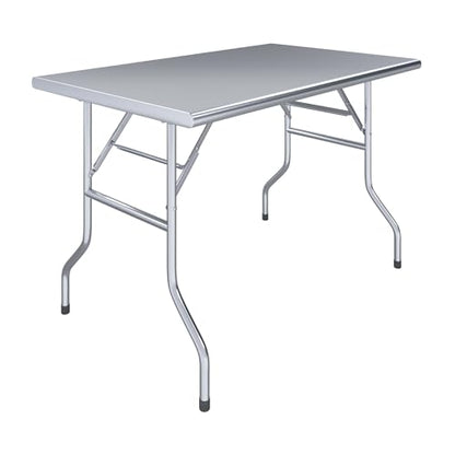 AmGood 30 in. x 48 in. Stainless Steel Open Base Folding Utility Work Table - size: 30" Deep x 48" Long, style: No Undershelf