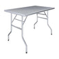 AmGood 30 in. x 48 in. Stainless Steel Open Base Folding Utility Work Table - size: 30" Deep x 48" Long, style: No Undershelf
