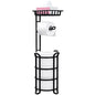 Toilet Paper Holder Stand with Shelf, Free Standing Tissue Roll Storage Rack with Dispenser for Bathroom, Black - color: Black