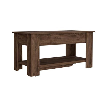 Dark Brown Storage Table with Four Legs and Lower Shelf - Doorway & Living Room Furniture