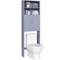 Yaheetech 77'' H Over the Toilet Storage Cabinet, Bathroom Organizer, Gray | Freestanding Cabinet with Adjustable Shelf for Small Space, Slim 8'' Depth, 2 Doors Hide Clutter, Anti-Tip Kit Included