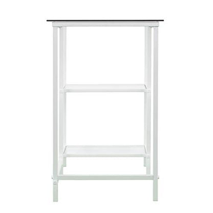 SEI Furniture Layton Metal/Glass Student Desk, White