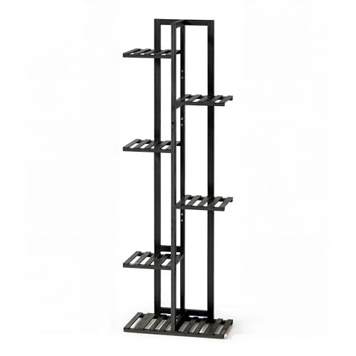 ROSSNY 48 Inch Tall Bamboo Plant Stand for Indoor, 6 Tier 7 Potted, Black | Corner Plant Stand, Tiered Plant Shelf, Planter Holder for Multiple Plants Indoor - color: Black, size: 6 Tier - 48 Inch