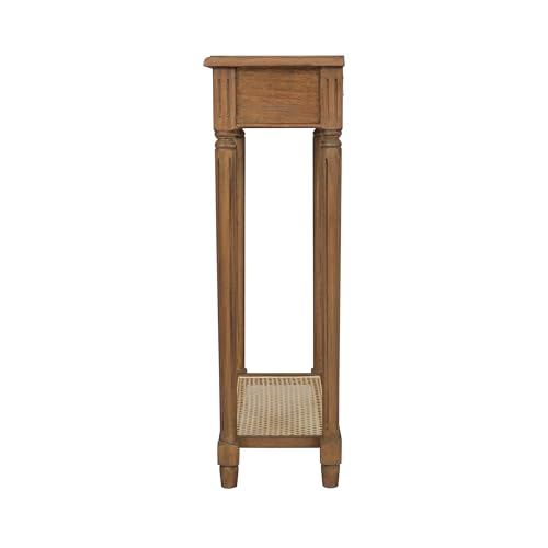 East at Main Lenora Console Table – 23.75” Narrow Entryway Table with Storage & Cane Shelf – Solid Wood Accent Table for Hallways, Foyers, and Small Spaces – French Country & Traditional Style | 23.75-inch slim hallway table with cane shelf, solid wood fr