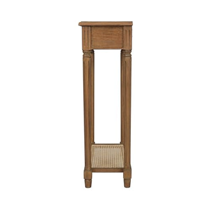 East at Main Lenora Console Table – 23.75” Narrow Entryway Table with Storage & Cane Shelf – Solid Wood Accent Table for Hallways, Foyers, and Small Spaces – French Country & Traditional Style | 23.75-inch slim hallway table with cane shelf, solid wood fr