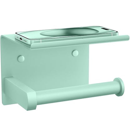 Toilet Paper Holder with Shelf Wall Mounted Toilet Paper Roll Dispenser | Heavy Duty Stainless Steel Mint Green - color: K-mint Green