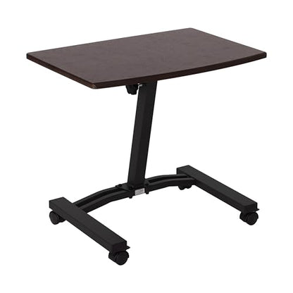 Seville Classics WEB162 Mobile Laptop Computer Desk Cart Height-Adjustable from 20.5" to 33", Slim, Walnut - color: Walnut, size: Flat (24") (NEW MODEL)