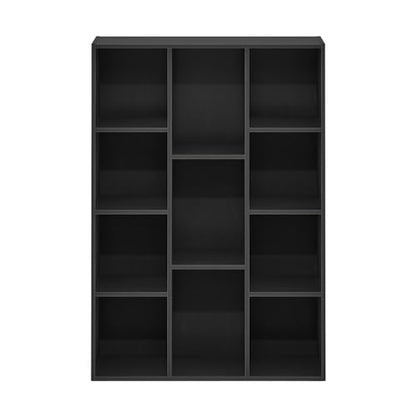 Furinno LUDER Book Shelf, 11-Cube Bookshelf, Reversible Bookcase with Open Shelves, 9.4 x 29.1 x 41.7, Easy Assembly, for Living Room, Bedroom, Home Office, Darkwood - color: Darkwood, size: 11-Cube, 9.4 x 29.1 x 41.7