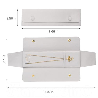 Framendino, 6 Pack Velvet Necklace Case Travel Jewelry Bag Organizer Pouch Holder Box for Women Storage Grey - color: Grey