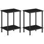 HOOBRO End Table Set of 2, Small Side Table, Nightstand with 2-Layer Storage Shelves, Sofa Table for Small Spaces, Living Room, Bedroom, Stable Frame, Easy Assembly, Black BB09BZP201 - color: Black