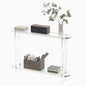 Acrylic Console Table 7.8" D x 39.4" W x 31.2" H, Narrow Console Table, Skinny Entryway Table for Sofa, Foyer, Hallway, Living Room, Modern, 2-Tier, Clear