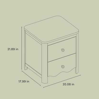 Storkcraft Casablanca 2 Drawer Nightstand, Hazelnut | GREENGUARD Gold Certified, Storage for Kids Bedroom, Premium Wood Nightstand with Iconic Wave Detailing and Rounded Posts - color: Hazelnut, style: Nightstand
