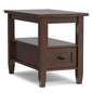 SIMPLIHOME Warm Shaker End Table - 14 inch Wide Solid Wood Narrow Accent Table in Russet Brown, Transitional Side Table for Living Room with Drawer and Shelf - color: Russet Brown, size: 14 inch, style: End Table