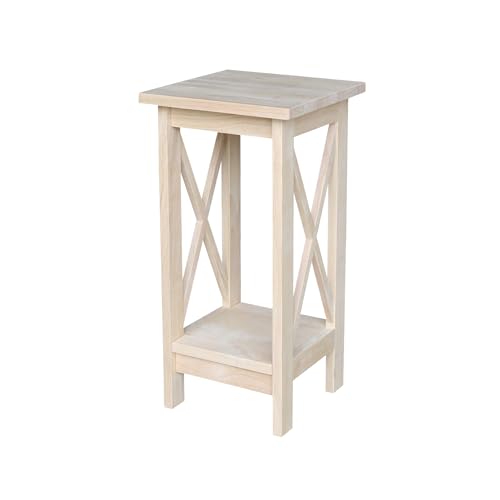 International Concepts Plant Stand, 24 inch, Unfinished - color: Unfinished, size: 12 inch W x 12 inch D x 24 inch H
