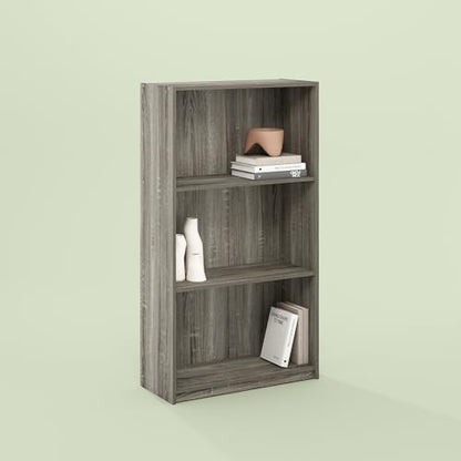 Hagen 3-Tier Bookshelf, 40 Inch Tall Bookcase, for Home Office, Study, Living Room, Olive Oak - color: Olive Oak, size: 21.8(W)x39.5(H)x9.3(D) inches