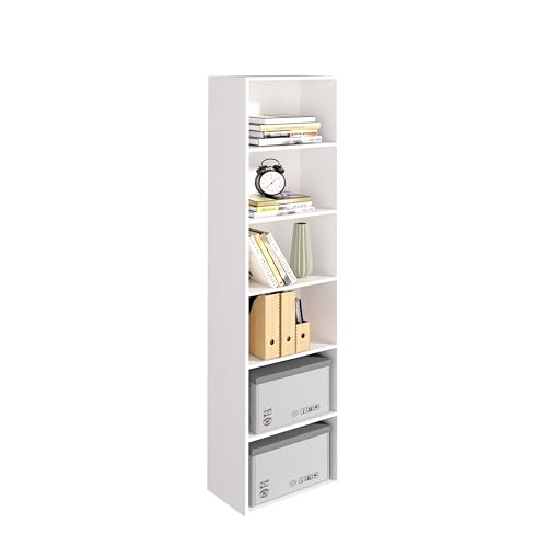 Wooden 6 Cube Storage Organizer, White 6 Cube Storage Shelf, 6 Tier Closet Organizers Storage Cubes Display Cubby, Versatile Cubes Open Bookshelf and Cubby Organizer for Any Space 15.7inch - color: White, size: 6 Cube-W(15.7inch)