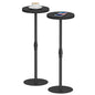 TUTOTAK Tall Round Side Table, Small End Table, Drink Table, Pedestal Table | for Small Spaces, Accent Nightstand, Set of 2, livingroom, Bedroom, Black TB01BK0962 - color: Black, size: 2 Pack, style: Adjustable
