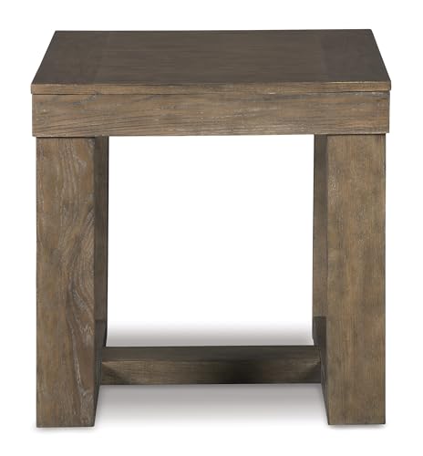 Signature Design by Ashley Cariton Contemporary Oversized Square End Table, Grayish Brown - color: Gray Brown