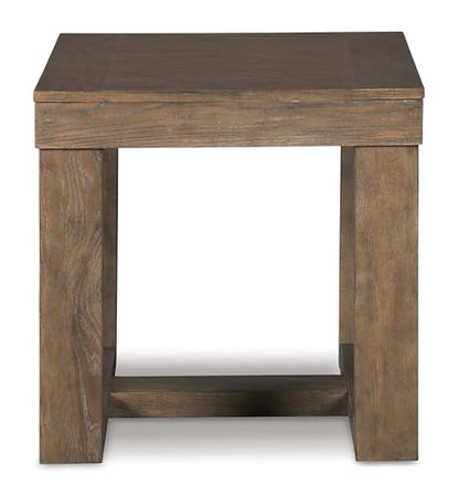 Signature Design by Ashley Cariton Contemporary Oversized Square End Table, Grayish Brown - color: Gray Brown