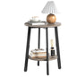 sthmec Side Table, Small Round End Table with Storage Shelf for Small Space, 2-Tier Bedside Table Sofa Couch Table, Round Accent Table Nighstands for Living Room, Bedroom, Grey - color: Grey