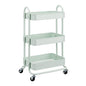 Amazon Basics 3-Tier Metal Rolling Utility Cart, Storage Organizer, Multi-Functional Kitchen Island Cart, Portable Shelving Unit with Caster Wheels, Mint Green - color: Mint Green