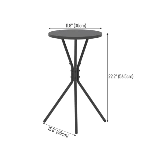 TUTOTAK Small Round End Table, Mini Side Table, Drink Table, Pedestal Table | for Small Spaces, Accent Nightstand, livingroom, Bedroom, Black TB01BK098 - color: Black, size: 1 Pack, style: Triangle