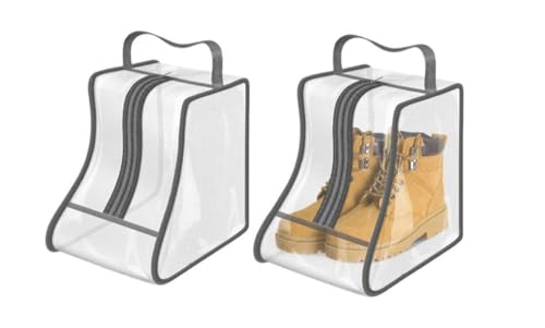 Hewnda Portable 2 Pack Boots Storage, Short Boots Storage/Protector Bag,Grey Portable waterproof storage bags are used for travel storage, under the bed, wardrobe, shoe cabinet and other home storage - color: Grey, size: Short