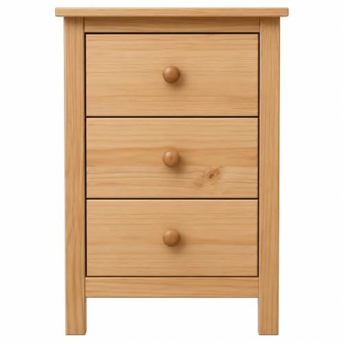 From the Tree Furniture Tall Nightstand with 3 Drawers - Solid Pine Wood Bedside Table with Spacious Storage & Sustainable Design - Honey Side Table for Bedroom Organization & Style - color: Honey/Natural