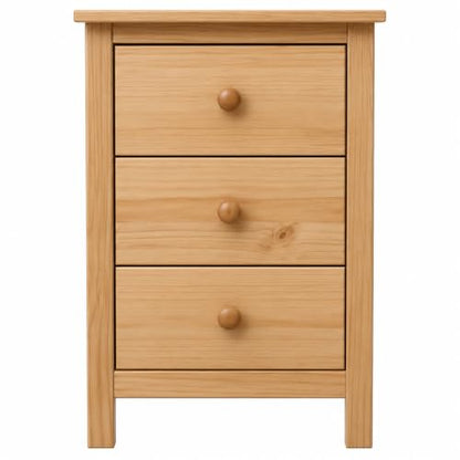 From the Tree Furniture Tall Nightstand with 3 Drawers - Solid Pine Wood Bedside Table with Spacious Storage & Sustainable Design - Honey Side Table for Bedroom Organization & Style - color: Honey/Natural