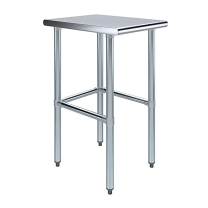 24 in. x 18 in. Open Base Stainless Steel Work Table | Residential & Commercial | Food Prep | Heavy Duty Utility Work Station | NSF - size: 18 in. Length x 24 in. Width