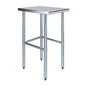 24 in. x 18 in. Open Base Stainless Steel Work Table | Residential & Commercial | Food Prep | Heavy Duty Utility Work Station | NSF - size: 18 in. Length x 24 in. Width