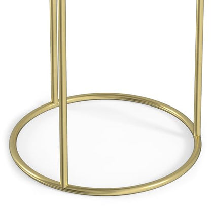 SIMPLIHOME Ashley Nesting Tables Set – 16 inch Wide Genuine Marble Top Metal Accent Tables in Grey Taupe Marble/Gold, Round End Tables for Living Room or Bedroom with Compact Design, Assembled