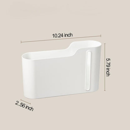 Trash Bag Holder, Stackable Garbage Bag Dispenser, Compact Dispenser with Built-In Slot for Multi-Roll Storage, Kitchen Bathroom and Utility Room Organizer, White