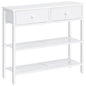 HOOBRO 29.5" Narrow Console Table with 2 Fabric Drawers, Sofa Table, Small Entryway Table with 3-Tier Storage Shelves, Behind Couch Table, for Living Room, Hallway, White WW72XG01G1 - color: White