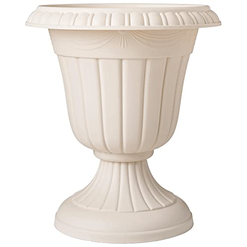 Arcadia Garden Products PL10BG Classic Traditional Plastic Urn Planter Indoor/Outdoor 15" x 13", Beige - color: Beige, size: 15" x 13"