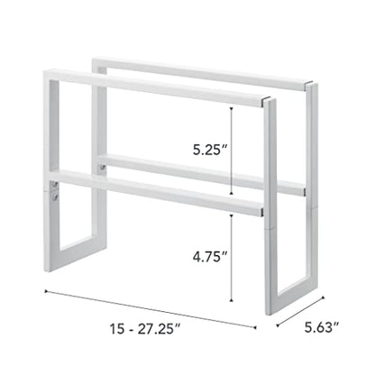 YAMAZAKI Home Expanding Shoe Rack, Metal, Adjustable Steel One Size White - color: White, size: Double