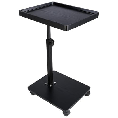 Narrow C Shaped End Tables Living Room, 360° Swivel Adjustable Height Small Side Table, Modern Side Table for Couch Bedroom (Back) - color: Black
