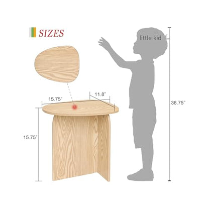 AWASEN Small Side Table, Mini End Table Living Room, Natural | Modern Accent Table with Unique Tabletop, Short Bedside Table for Small Spaces - color: Natural