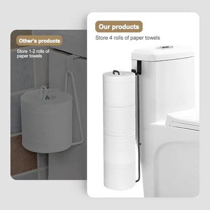 Black Over The Tank Toilet Paper Holder for 4 Roll Tissue,Bathroom Toilet Paper Roll Storage Holder Wall Mount Brushed Nickel,Metal Hanging Toilet Paper Holder Dispenser,Organizer 2pcs - color: K:hold 4 Rolls Tissue(2pcs,black)