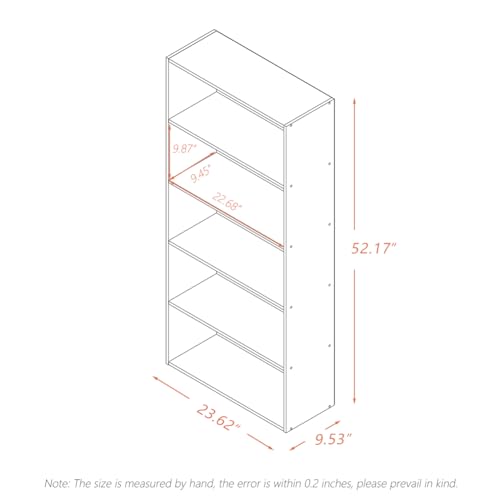 NELYE Basic Open Shelf Bookcase - 5-Tier Wooden Cube Storage Shelves Split Bookshelf, White - color: White, size: 5-Tier