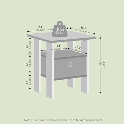 IPOH End Table with Storage Shelf and Bin, Rustic Brown/Black - color: Rustic Brown/Black