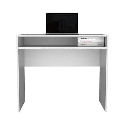 Stella 35" Wide Writing Desk with Shelf for Home Office, Bedroom, Living Room - Compact Space-Saving Desk with Open Storage