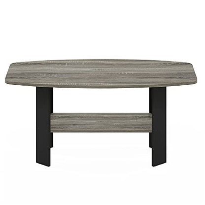 Furinno Simple Design Coffee Table, French Oak Grey/Black - color: French Oak Grey/Black, size: Coffee Table